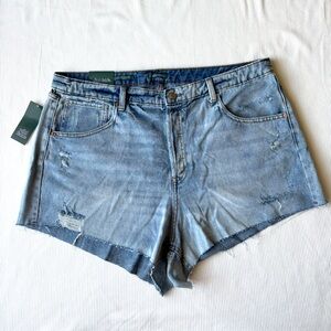 Super High-Rise Cutoff Jean Shorts 4 Button Fly Medium Wash Denim Wild Fable
